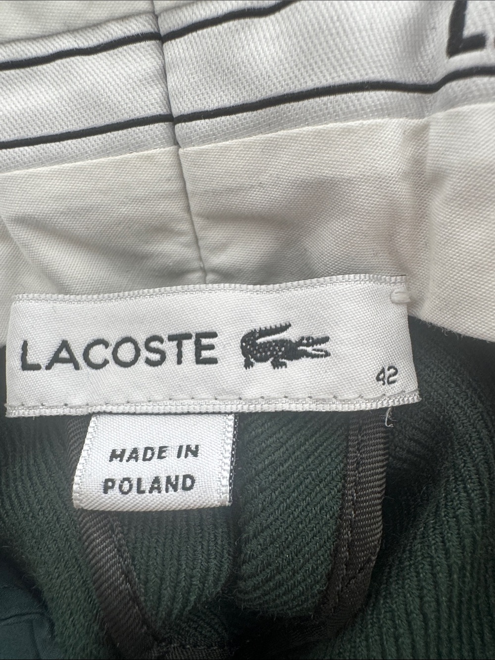 Lacoste Forest Green Jogger Pants with Crocodile Patch - Picture 2 of 3